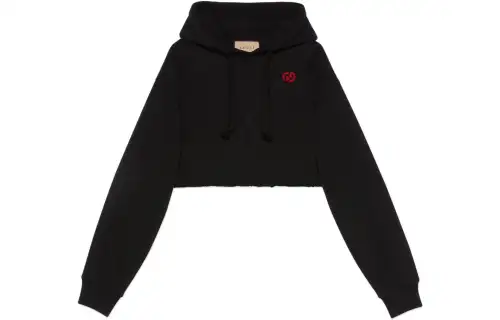 【Previous Season】graffiti-print cropped hoodie