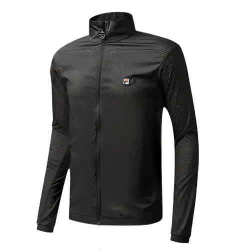 FILA Tennis Tops Men's Black Stand Collar Moderate