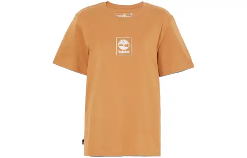 Timberland T Shirts Women's Yellow Crew Neck Moderate Straight Fit