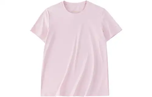 ANTA T Shirts Women's Pink Crew Neck Moderate Straight Fit