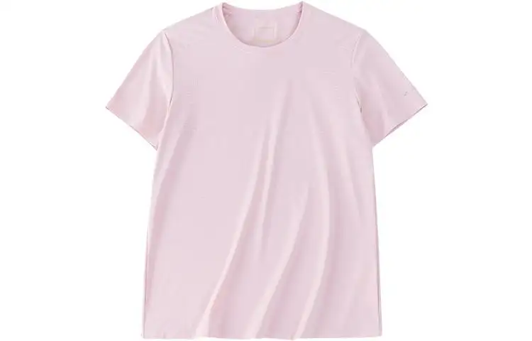 ANTA T Shirts Women's Pink Crew Neck Moderate Straight Fit