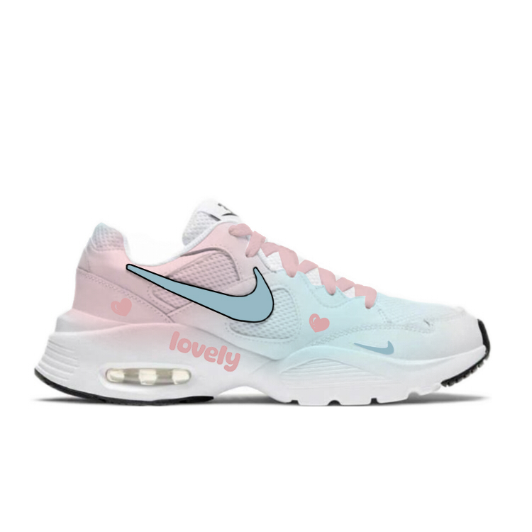 Nike Air Max Fusion Abrasion Resistant Slip Resistant Low top Running Shoes Women’s Pink Blue