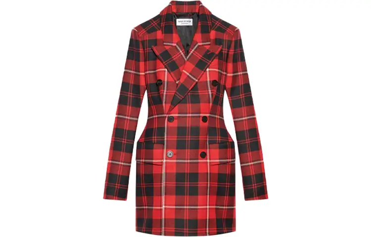 Balenciaga Jackets Women's Red Black Lapel Moderate Other
