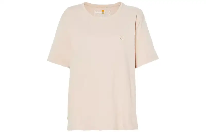 Timberland T Shirts Women's Light Pink Crew Neck Moderate Straight Fit