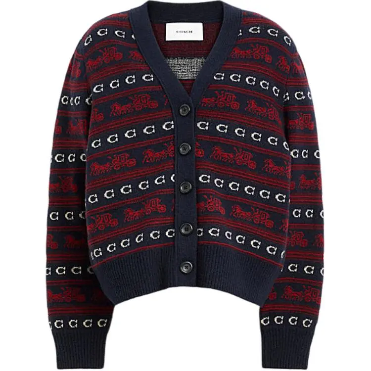 COACH FW24 Sweater Women's Blue Red