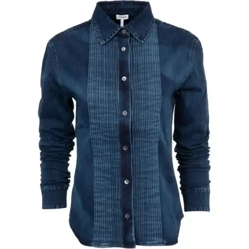 LOEWE Pleated Shirt 'Washed Indigo'