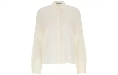 PRADA Shirts Women's White Lapel Moderate