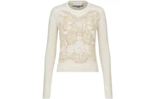 DIOR FW23 Cashmere Sweater Women's Ecru