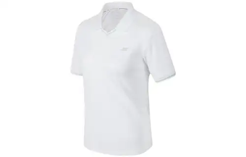 Skechers Polo Shirts Women's White Polo Collar Moderate Straight Fit
