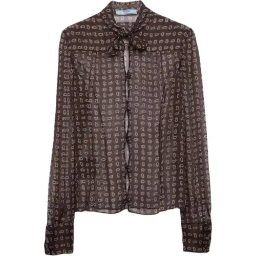 PRADA Paisley-print Chiffon Shirt