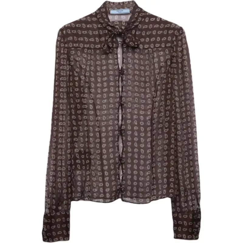 PRADA Paisley-print Chiffon Shirt