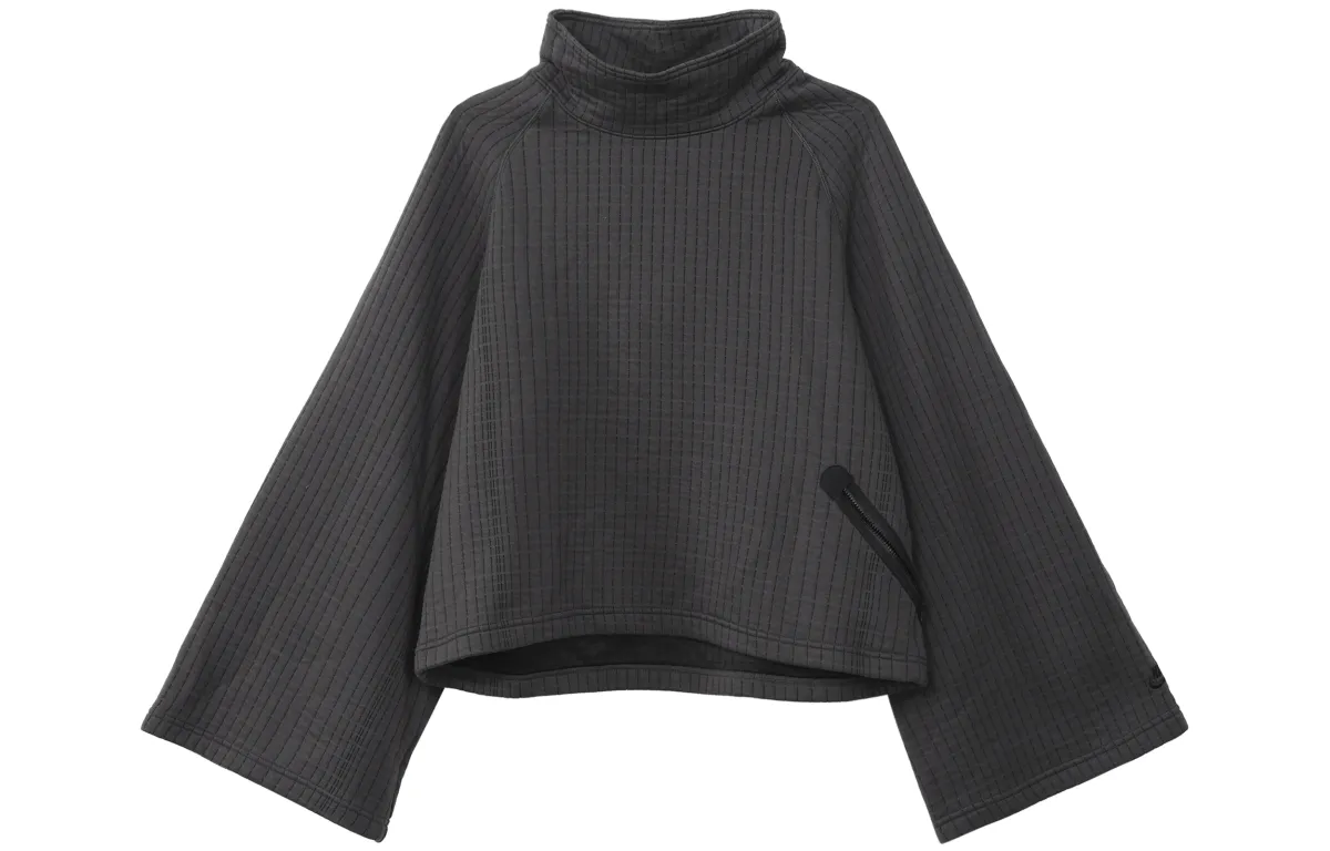 Nike Sweatshirts Women's Gray Stand Collar Moderate Regular