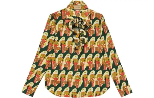 GUCCI Graphic-Print Long-Sleeved Shirt