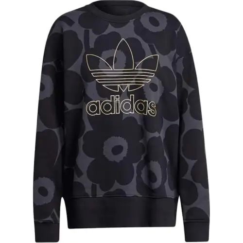 Adidas Originals Adidas X Marimekko Collaboration Sweatshirts Women's Black Crew Neck Moderate Regular