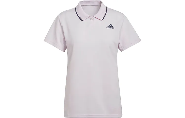 Adidas Polo Shirts Women's Pink Crew Neck Moderate Straight Fit