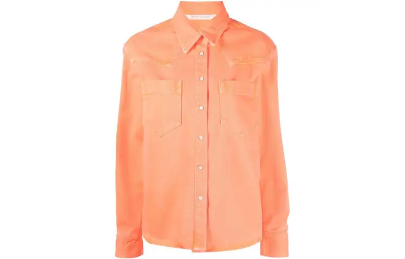 PALM ANGELS Shirts Women's Orange Lapel Moderate Workwear