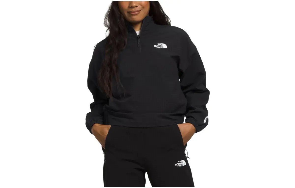 THE NORTH FACE Sweatshirts Women's Black Stand Collar Moderate Straight Fit