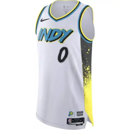 Nike NBA Haliburton City Edition AU Player Edition Jersey 2024-25 Tyrese Haliburton Moisture-wicking and Comfortable Sleeveless Basketball Vest Men's White