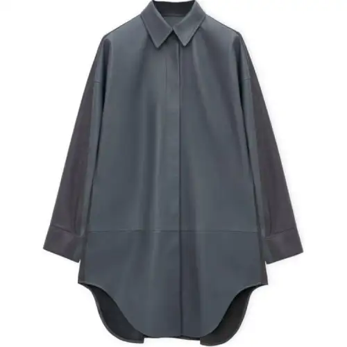 LOEWE Shirts Women's Gray Lapel Moderate Shirt