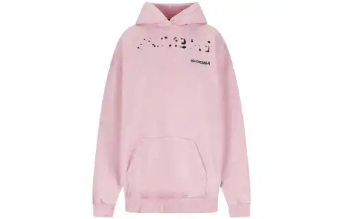 Balenciaga Medium Fit Hoodie 'Faded Pink/Black'