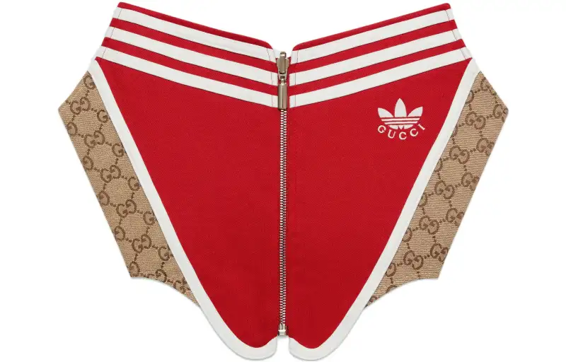 GUCCI X Adidas Reversible Cotton Corset Red/Beige/Ebony