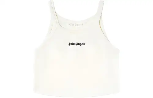 Palm Angels logo-print cotton tank top