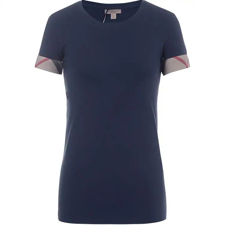 Burberry T Shirts Women's Blue Crew Neck Moderate