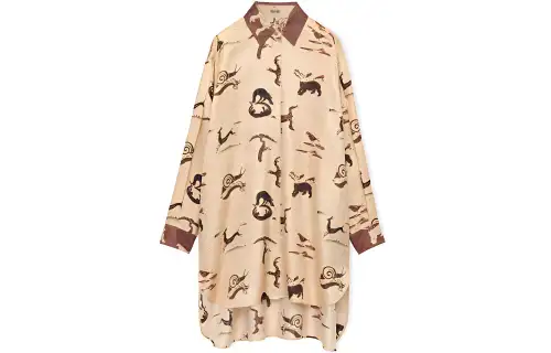 LOEWE Debossed-logo Silk Blouse