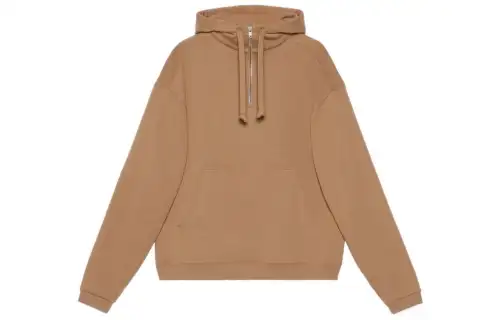 GUCCI Women's Vintage Logo Half Zip Sweatshirt Camel