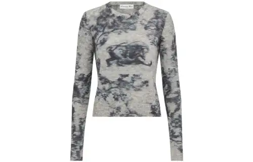 DIOR Knitwear Women's Gray Crew Neck Moderate Other