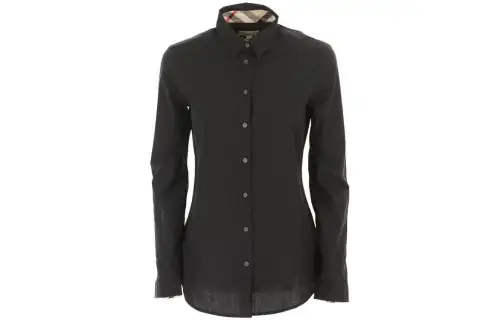 Burberry Shirts Women's Black Pointed Collar Moderate Other