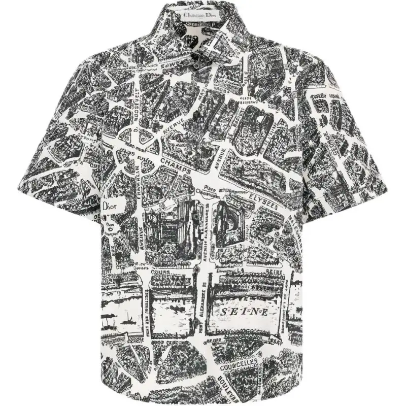 Christian DIOR All Over Patterned Button Up Shirt