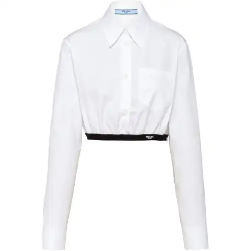 PRADA Shirts Women's White Lapel Moderate Other