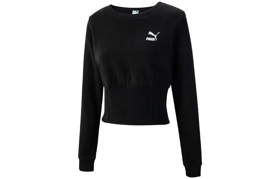 PUMA X PAMELA REIF Sweatshirts Women's Black Crew Neck Moderate Regular