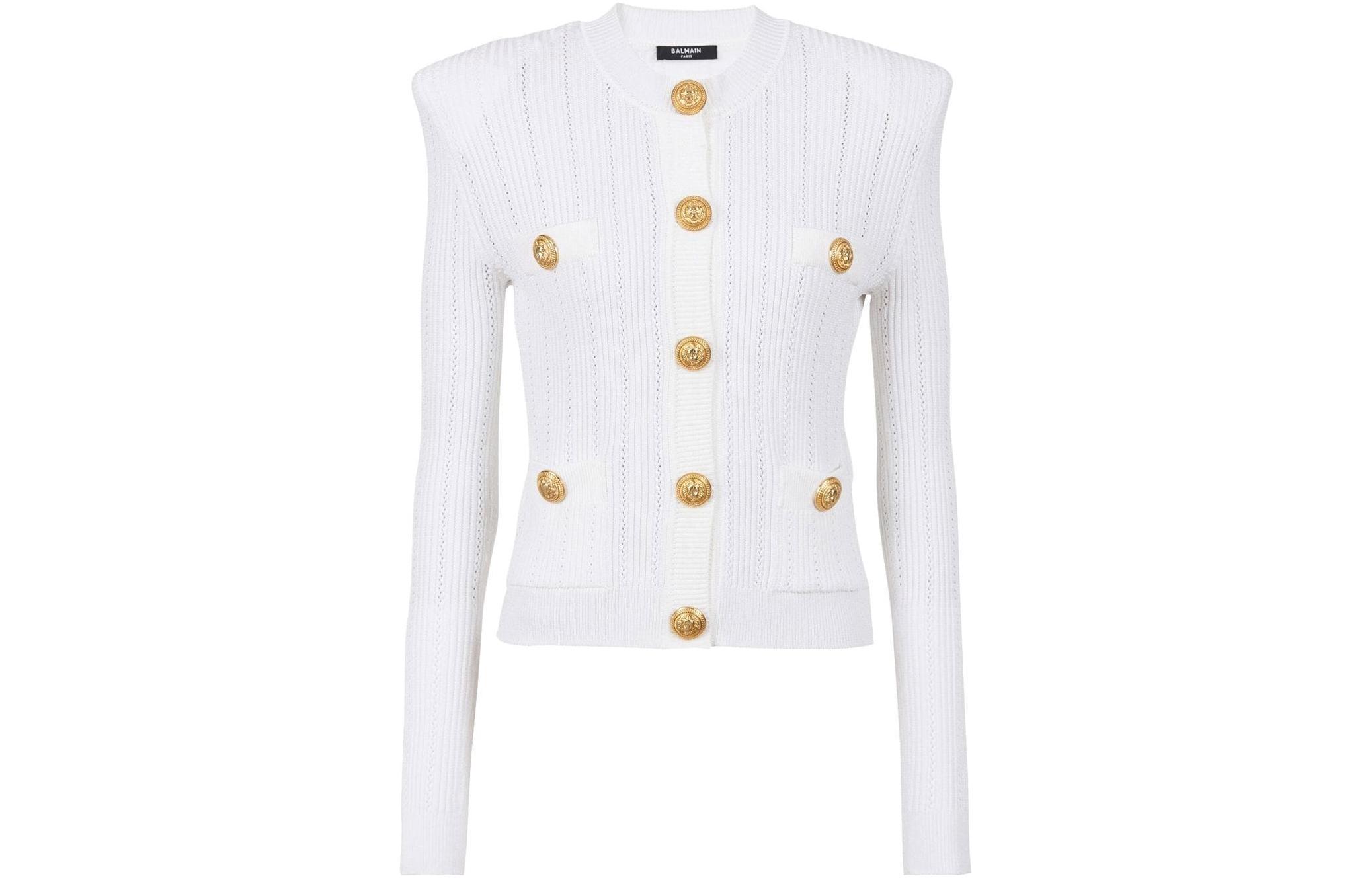 Женский кардиган BALMAIN SS23 (белый)