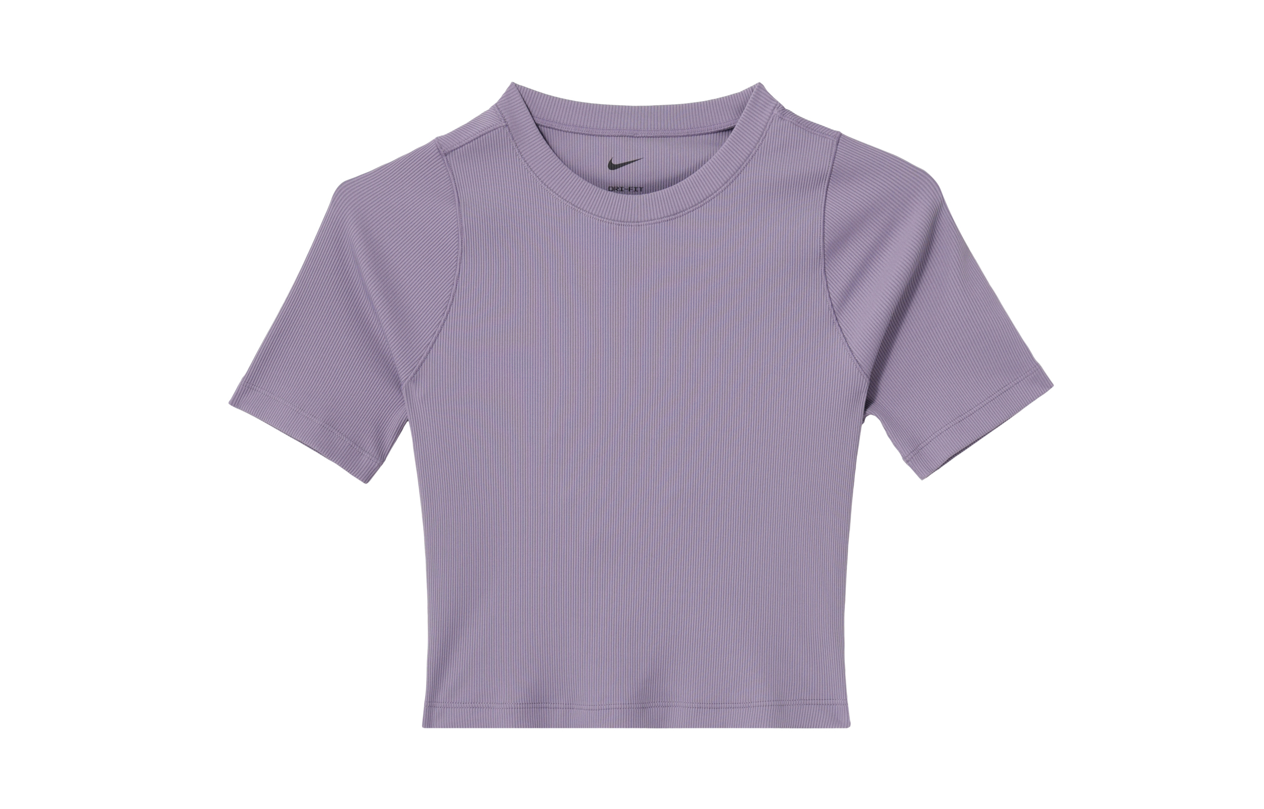 Nike Zenvy Dri-FIT Women's Ribbed Short Sleeve Cropped Top 'Dark Purple'