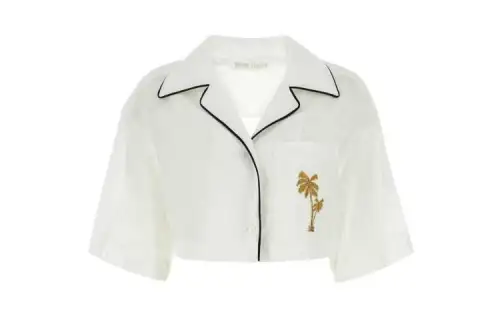 PALM ANGELS Short-Sleeved Cropped Shirt