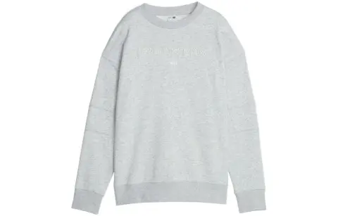 PUMA Sweatshirts Women's Light Mixed Gray Crew Neck Moderate Regular