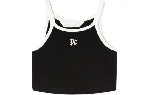 Palm Angels Pa monogram cropped tank top
