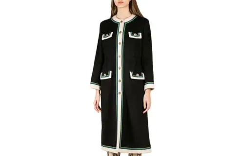GUCCI Knitwear Women's Black Crew Neck Moderate Cardigan