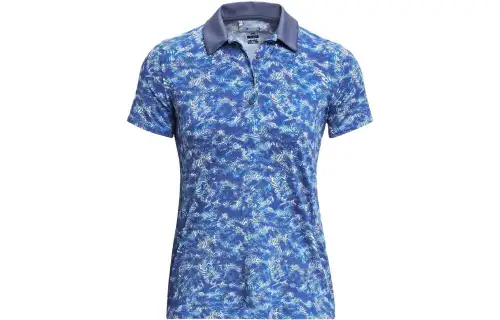 Under Armour Polo Shirts Women's Gray Blue Polo Collar Moderate Straight Fit