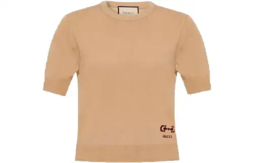GUCCI Knitwear Women's Khaki Crew Neck Moderate Other
