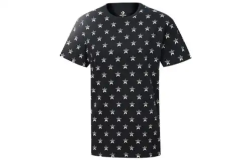 Converse T Shirts Women's Black Crew Neck Moderate Straight Fit
