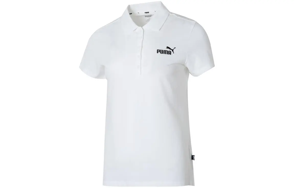 PUMA Polo Shirts Women's White Polo Collar Moderate Straight Fit