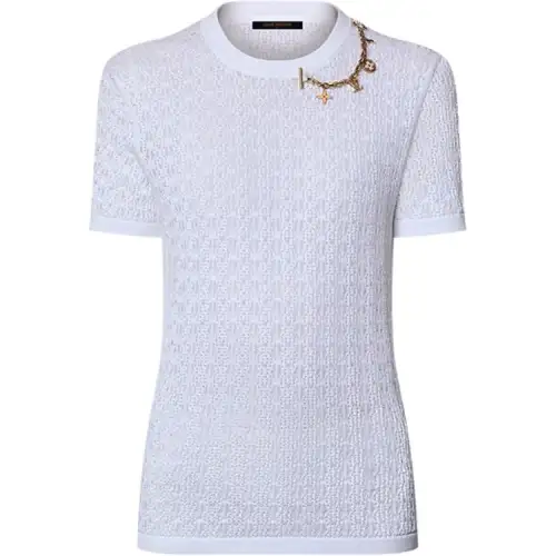 LOUIS VUITTON 1AFZLW Lace Knit Charm T-Shirt
