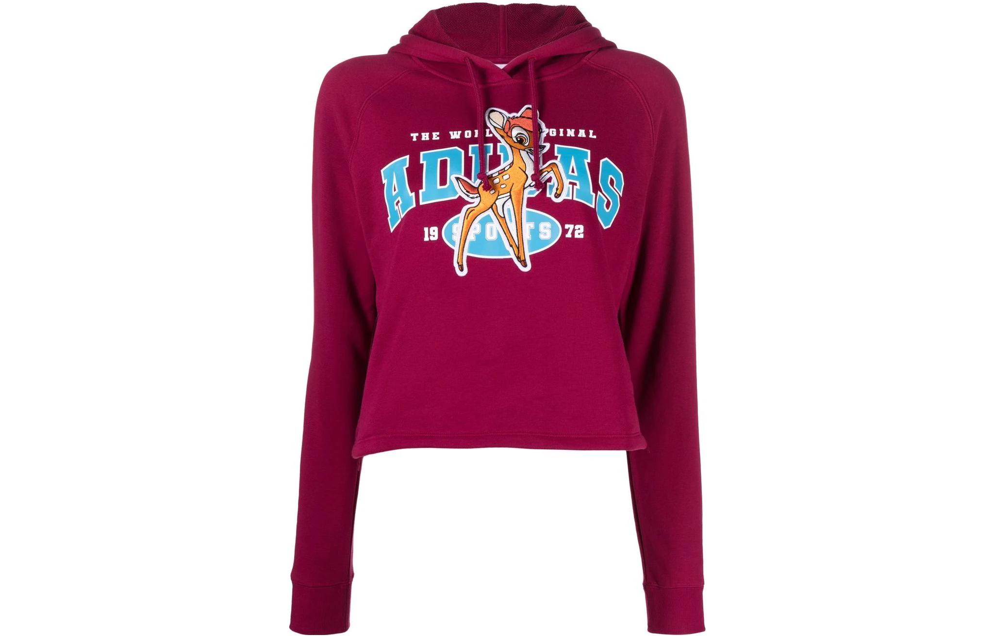 Adidas X Disney Sweatshirts Women's Fuchsia Hooded Moderate Regular