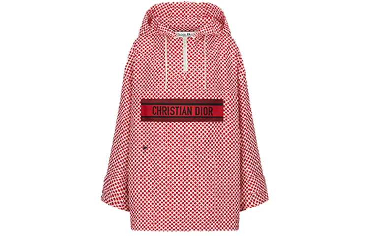 DIOR Quarterly New Products Jackets Women's Red White Hooded Thickened Other