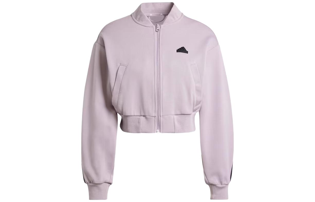 Adidas Future Icons Future Icons 3-Stripes Bomber Jacket Three Stripes Color Block Long Sleeve Jacket Women's Purple