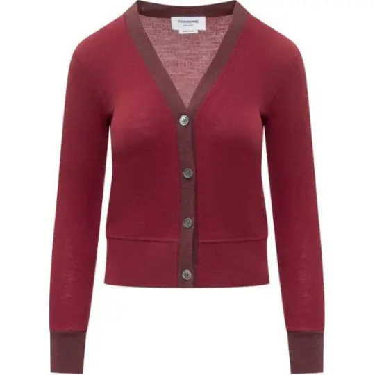 THOM BROWNE Buttoned V-Neck Cardigan