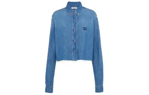 MIU MIU Embroidered logo Denim Shirt